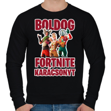 PRINTFASHION Fortnite Karácsony - Férfi pulóver - Fekete