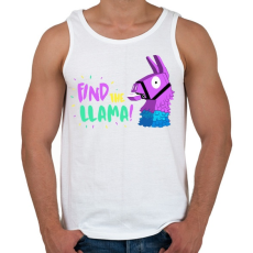 PRINTFASHION Fortnite Lama - Férfi atléta - Fehér