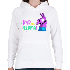 PRINTFASHION Fortnite Lama - Női kapucnis pulóver - Fehér