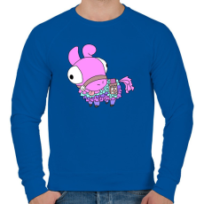 PRINTFASHION Fortnite láma pasztell - Férfi pulóver - Királykék