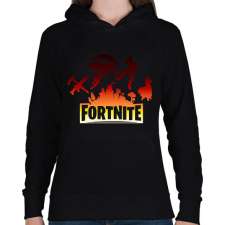 PRINTFASHION fortnite logó 2 - Női kapucnis pulóver - Fekete női pulóver, kardigán