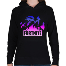 PRINTFASHION fortnite logó 3 - Női kapucnis pulóver - Fekete