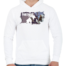 PRINTFASHION FORTNITE LOGO - Férfi kapucnis pulóver - Fehér férfi pulóver, kardigán