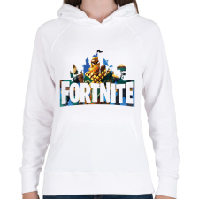 PRINTFASHION Fortnite logo Mancake - Női kapucnis pulóver - Fehér női pulóver, kardigán