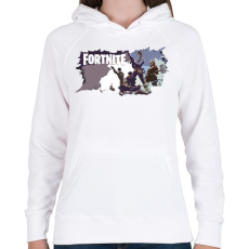 PRINTFASHION FORTNITE LOGO - Női kapucnis pulóver - Fehér