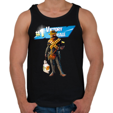 PRINTFASHION Fortnite Mancake #1 Victory Royal - Férfi atléta - Fekete atléta, trikó