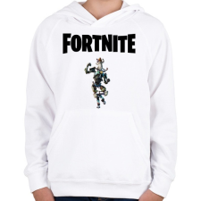 PRINTFASHION Fortnite Mecha Kitty - Gyerek kapucnis pulóver - Fehér gyerek pulóver, kardigán