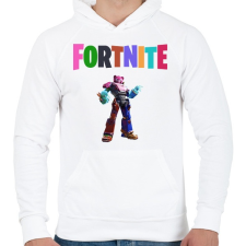 PRINTFASHION Fortnite Mecha Team Leader - Férfi kapucnis pulóver - Fehér férfi pulóver, kardigán