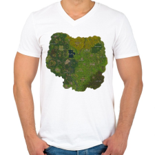 PRINTFASHION Fortnite MiniMap - Férfi V-nyakú póló - Fehér férfi póló