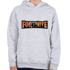 PRINTFASHION Fortnite narancs - Gyerek kapucnis pulóver - Sport szürke