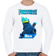 PRINTFASHION Fortnite Ninja  - Férfi pulóver - Fehér