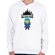 PRINTFASHION Fortnite ninjaaa - Gyerek kapucnis pulóver - Fehér