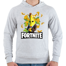PRINTFASHION Fortnite Peely - Férfi kapucnis pulóver - Sport szürke