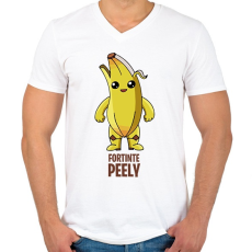 PRINTFASHION Fortnite - Peely - Férfi V-nyakú póló - Fehér