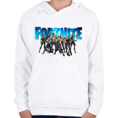 PRINTFASHION Fortnite poster 3 - Gyerek kapucnis pulóver - Fehér