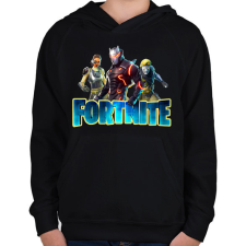PRINTFASHION Fortnite poster 5 - Gyerek kapucnis pulóver - Fekete gyerek pulóver, kardigán