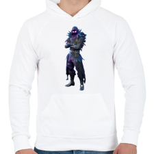 PRINTFASHION Fortnite - Raven Full - Férfi kapucnis pulóver - Fehér férfi pulóver, kardigán