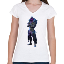 PRINTFASHION Fortnite - Raven Full - Női V-nyakú póló - Fehér női póló