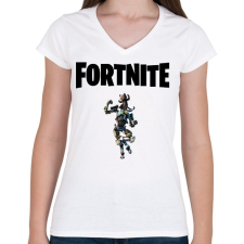 PRINTFASHION Fortnite Shadow Mecha Kitty - Női V-nyakú póló - Fehér női póló