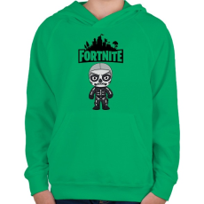 PRINTFASHION Fortnite Skull trooper - Gyerek kapucnis pulóver - Zöld