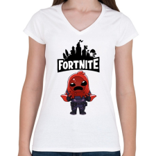 PRINTFASHION Fortnite Sludge - Női V-nyakú póló - Fehér női póló
