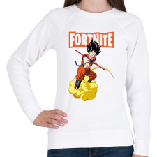 PRINTFASHION Fortnite - Son Goku - Női pulóver - Fehér női pulóver, kardigán