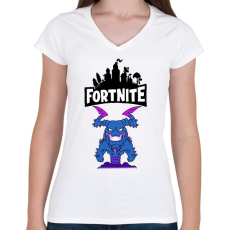 PRINTFASHION Fortnite Storm king - Női V-nyakú póló - Fehér