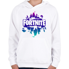 PRINTFASHION fortnite színes - Gyerek kapucnis pulóver - Fehér