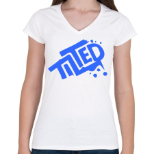 PRINTFASHION Fortnite - TILTED - Női V-nyakú póló - Fehér női póló