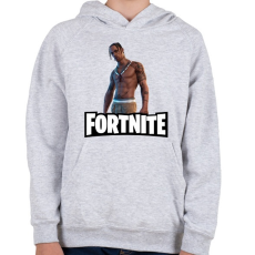 PRINTFASHION Fortnite- Travis Scott - Gyerek kapucnis pulóver - Sport szürke