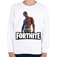PRINTFASHION Fortnite- Travis Scott - Gyerek pulóver - Fehér