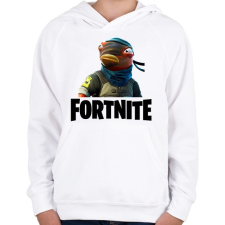 PRINTFASHION Fortnite_Triggerfish - Gyerek kapucnis pulóver - Fehér gyerek pulóver, kardigán