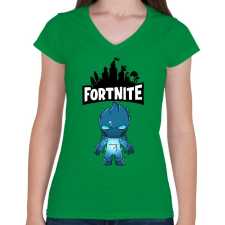PRINTFASHION Fortnite Zero skin - Női V-nyakú póló - Zöld női póló