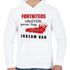 PRINTFASHION Fortniteos vagyok... - Férfi kapucnis pulóver - Fehér férfi pulóver, kardigán