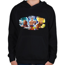 PRINTFASHION FortnitexDragonBall - Gyerek kapucnis pulóver - Fekete gyerek pulóver, kardigán