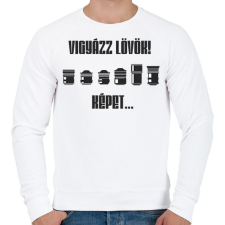 PRINTFASHION Fotós - Férfi pulóver - Fehér férfi pulóver, kardigán