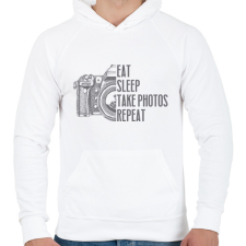 PRINTFASHION Fotós napirend - Férfi kapucnis pulóver - Fehér férfi pulóver, kardigán