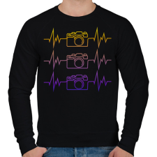 PRINTFASHION Fotós szívverés - Férfi pulóver - Fekete férfi pulóver, kardigán