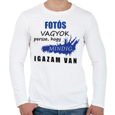 PRINTFASHION Fotós vagyok... - Férfi hosszú ujjú póló - Fehér