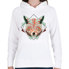 PRINTFASHION Fox art - Női kapucnis pulóver - Fehér