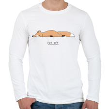 PRINTFASHION Fox off - Férfi hosszú ujjú póló - Fehér férfi póló