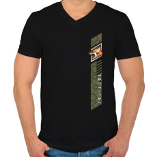 PRINTFASHION Fox Tactical - Férfi V-nyakú póló - Fekete