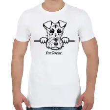 PRINTFASHION Fox Terrier - Férfi póló - Fehér férfi póló