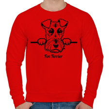 PRINTFASHION Fox Terrier - Férfi pulóver - Piros férfi pulóver, kardigán