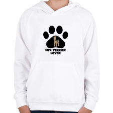 PRINTFASHION Fox Terrier Lover - Gyerek kapucnis pulóver - Fehér gyerek pulóver, kardigán