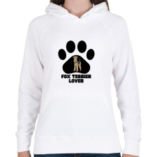 PRINTFASHION Fox Terrier Lover - Női kapucnis pulóver - Fehér női pulóver, kardigán