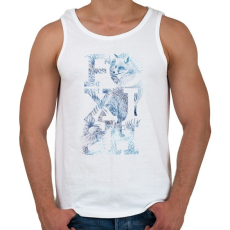 PRINTFASHION Foxish - Férfi atléta - Fehér