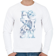 PRINTFASHION Foxish - Férfi pulóver - Fehér