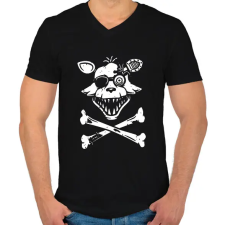 PRINTFASHION Foxy logó 2 - Férfi V-nyakú póló - Fekete férfi póló
