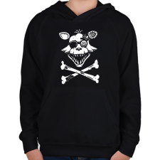 PRINTFASHION Foxy logó 2 - Gyerek kapucnis pulóver - Fekete gyerek pulóver, kardigán